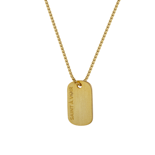 Tag Pendant Necklace | Gold