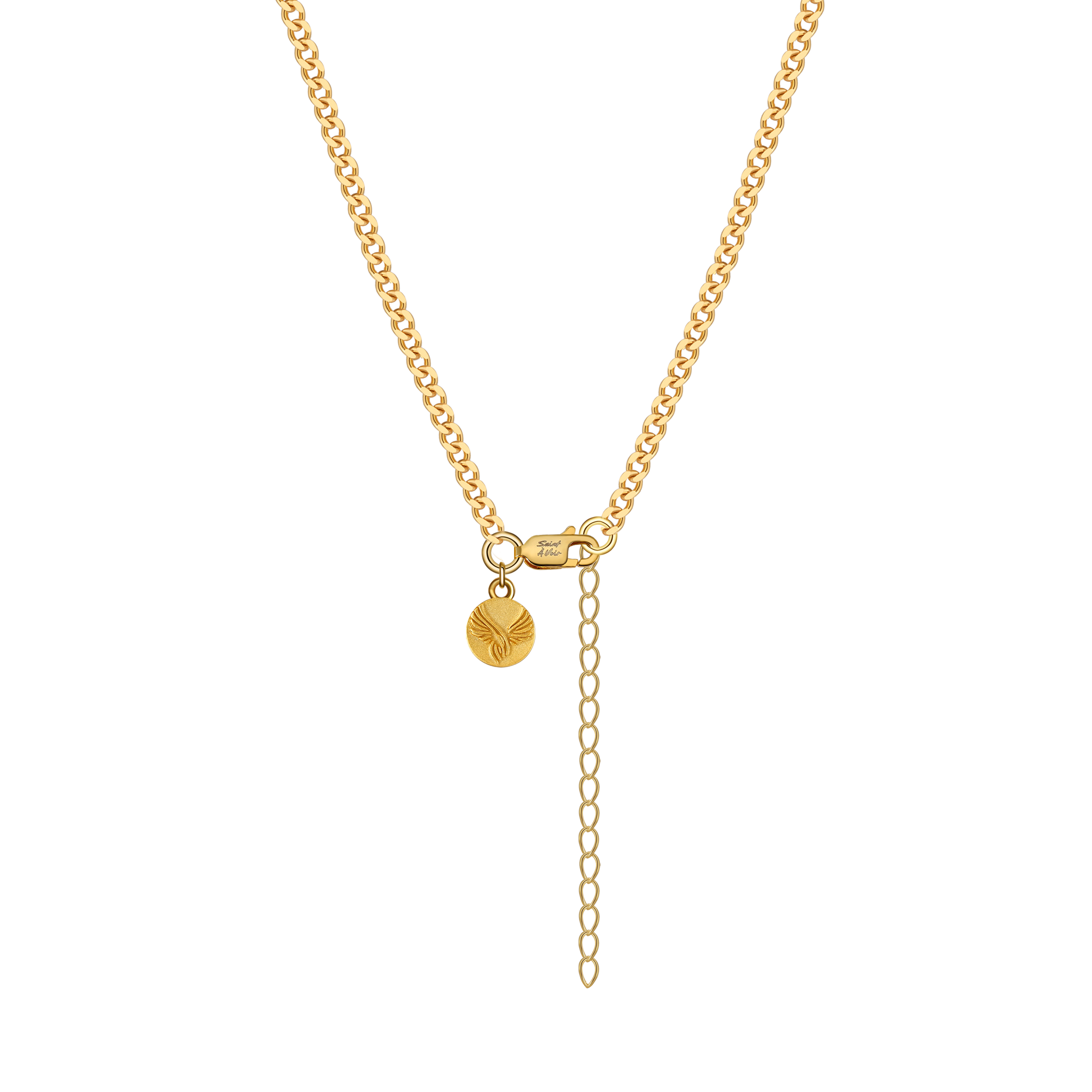 Gold Curb Chain Necklace Thin