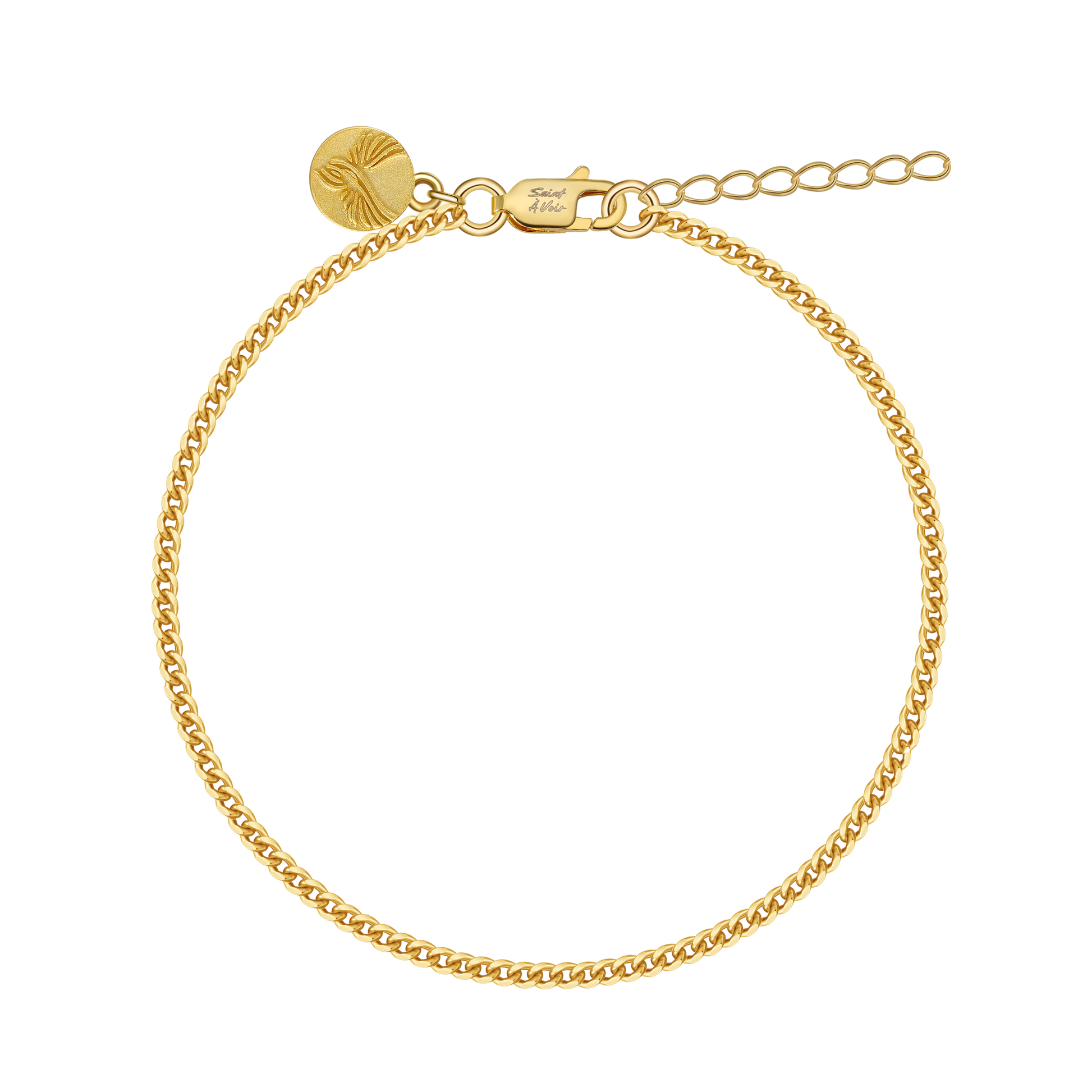 Gold Sterling Silver Curb Bracelet