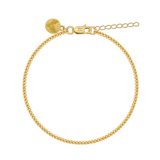 Gold Sterling Silver Curb Bracelet