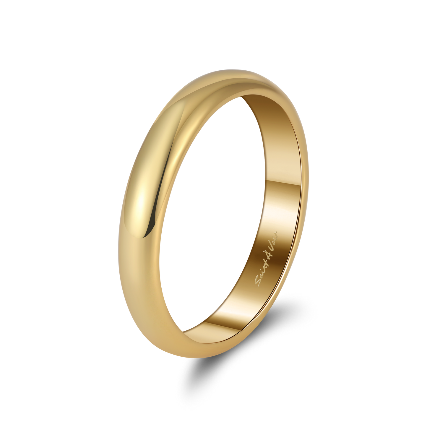 Gold Sterling Silver Ring 4mm Width