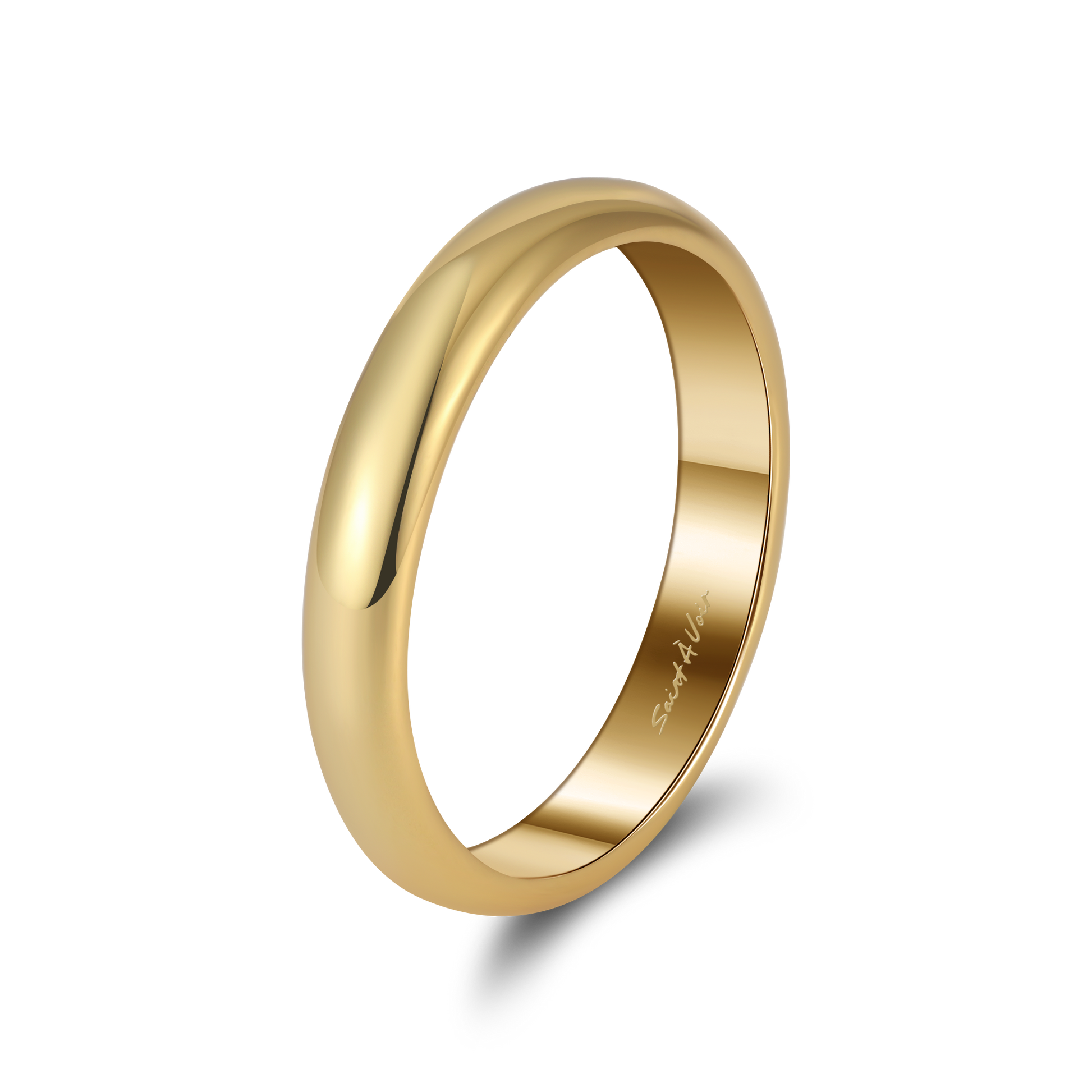 Gold Sterling Silver Ring 4mm Width