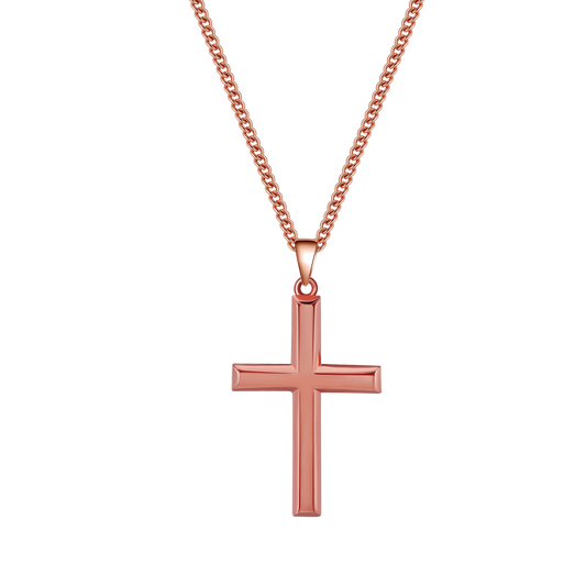 Cross Pendant Necklace | Rose Gold