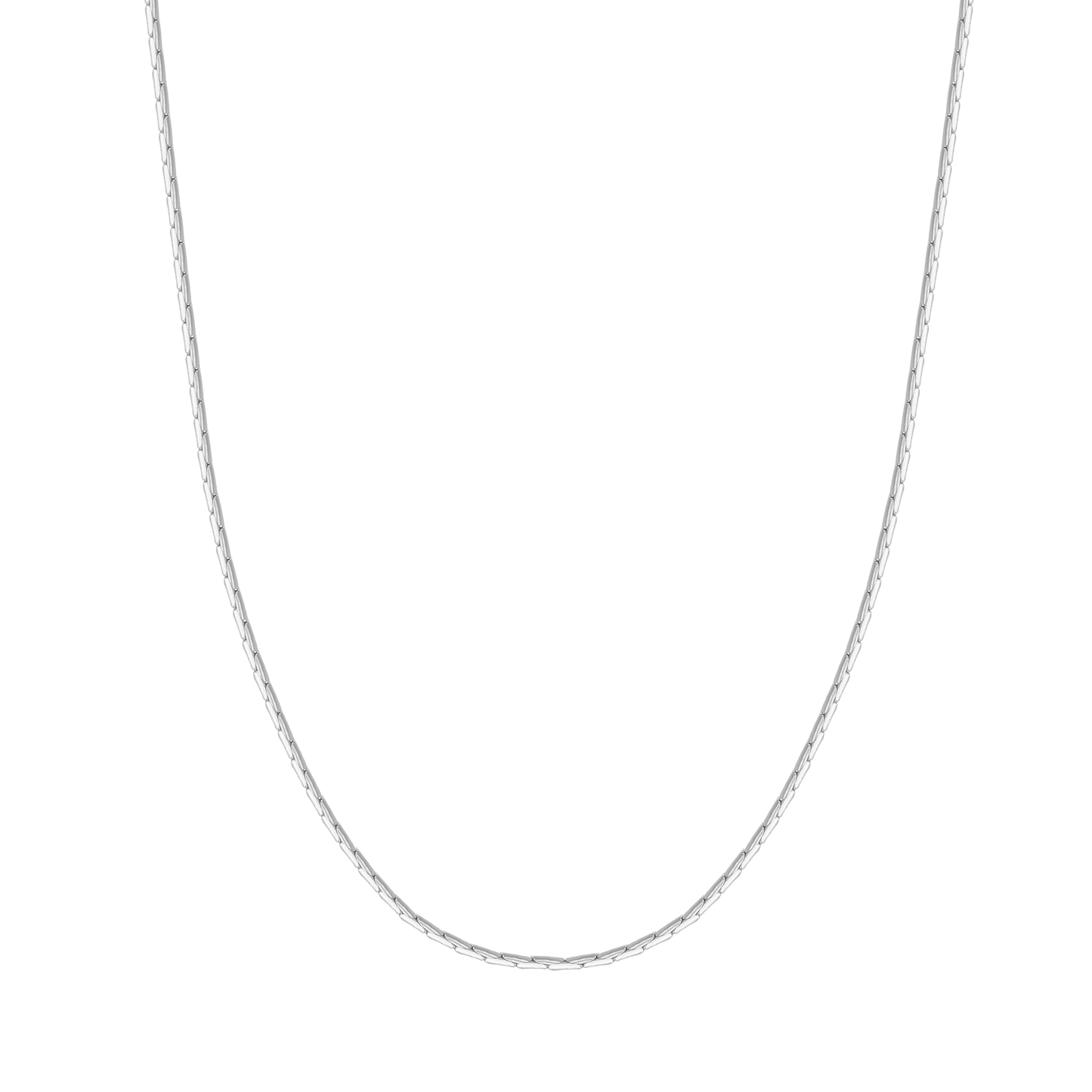 Thin Sterling Silver Chain Necklace Bamboo